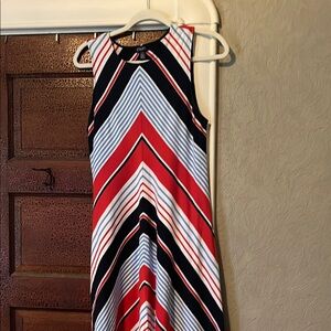 Chaps Women's Striped Sleeveless Dress - Red, White, and Blue